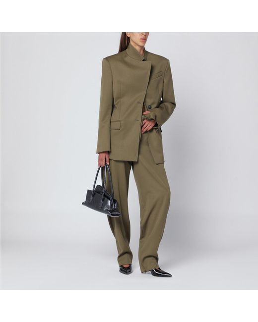 The Attico Green Military Gabardine Trousers