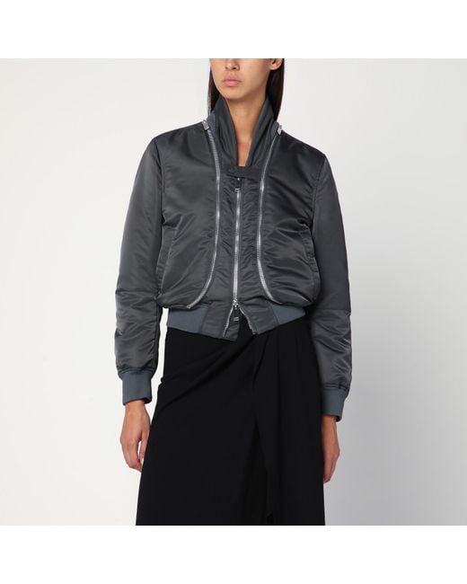 Alexander McQueen Black Zipped Bomber Jacket