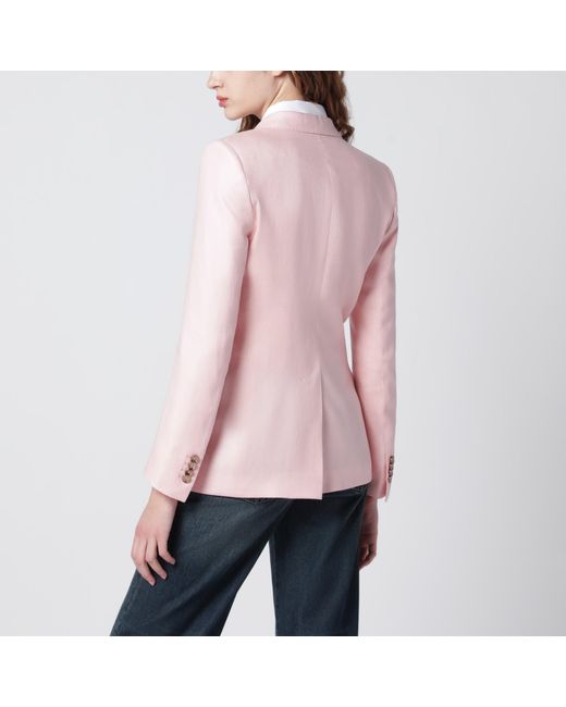 Tagliatore Pink Double-Breasted Linen Jacket