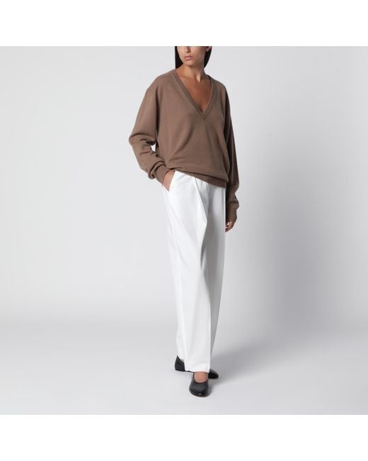Extreme Cashmere Brown Ben Chai Cashmere V-Neck Sweater