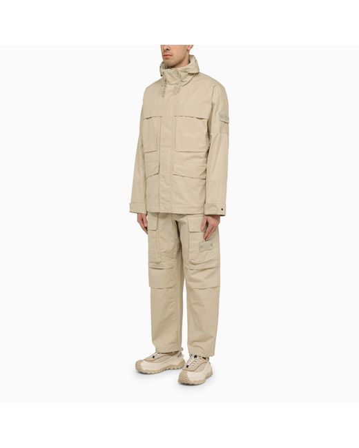 Stone Island Natural Regular Beige Cotton Trousers for men