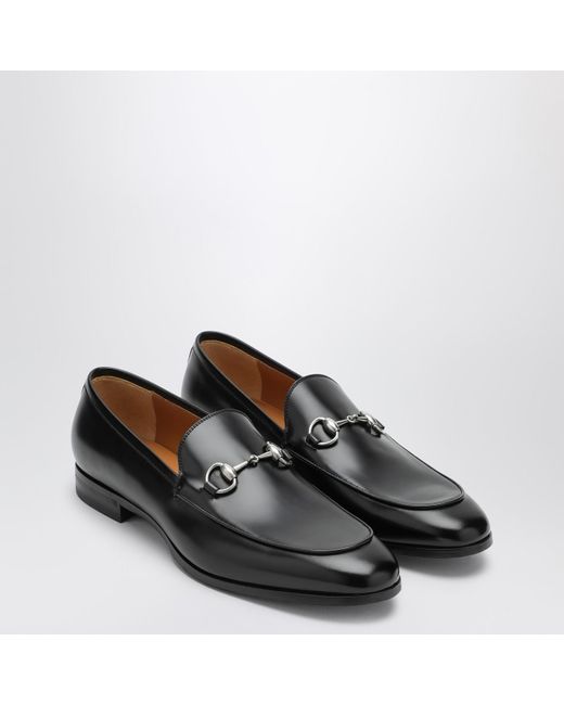 Gucci Black Leather Moccasin With Horsebit for men