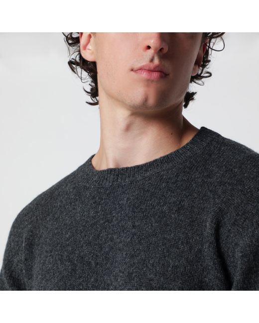 Roberto Collina Black Anthracite Wool-Blend Sweater for men