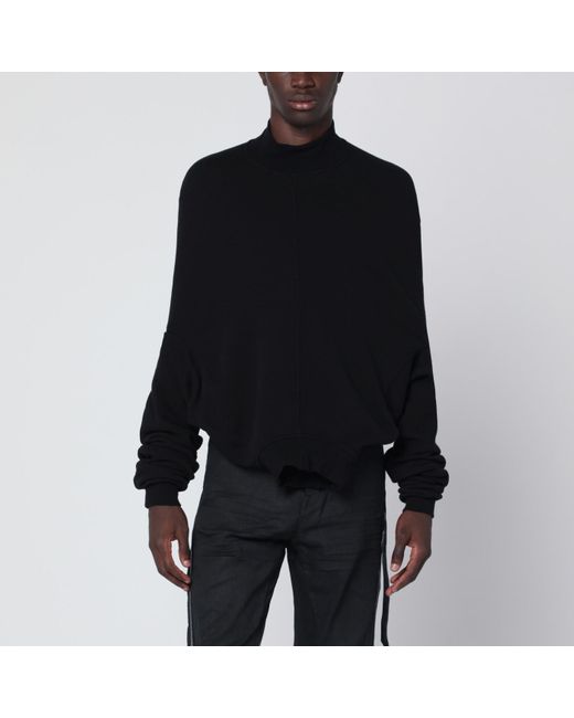 Rick Owens Black Sweatshirt With Open Back for men
