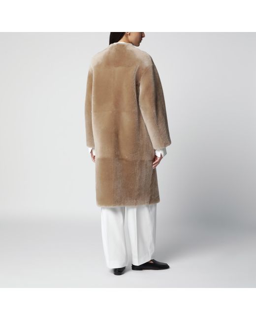 Blancha Natural Hazelnut Reversible Shearling Coat