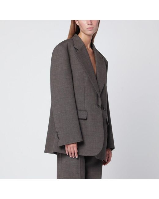 P.A.R.O.S.H. Gray P. A.R. O.S. H. Chestnut-Colou Wool Blend Jacket