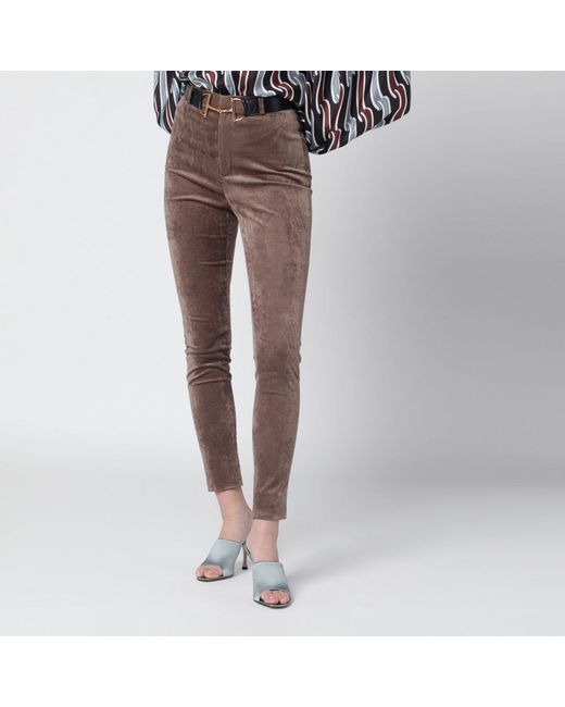 Gucci Brown Stretch Velvet Leggings