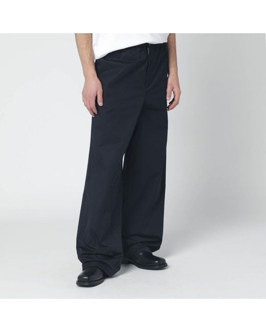 Jil Sander Blue Midnight Cotton Trousers for men
