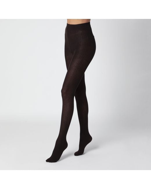 Max Mara Black Ribbed Tights