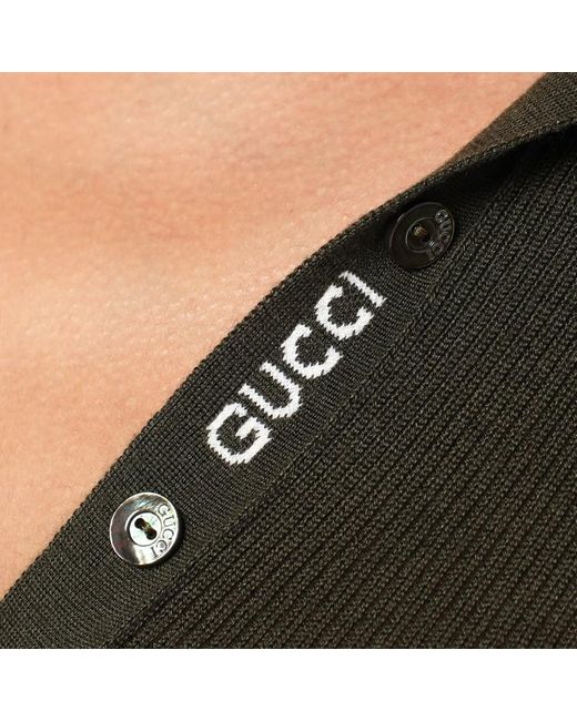 Forest Web Cashmere Polo-Donna di Gucci in Black