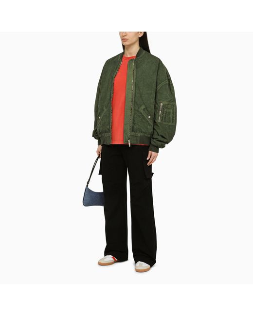 Halfboy Green Cotton Over Bomber Jacket