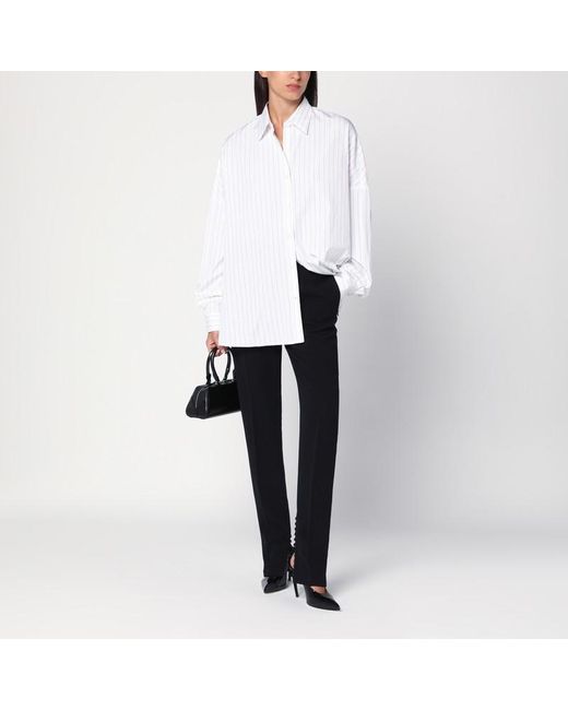 Dries Van Noten Blue Trousers With Slits And Buttons