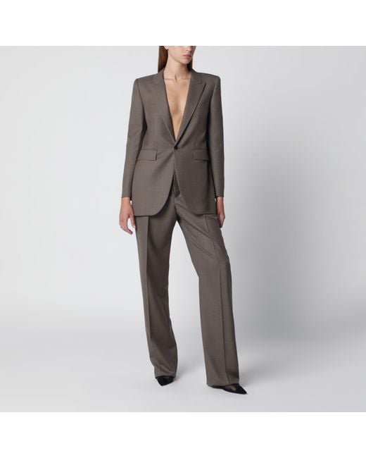 Saint Laurent Gray Single-Breasted Jacket