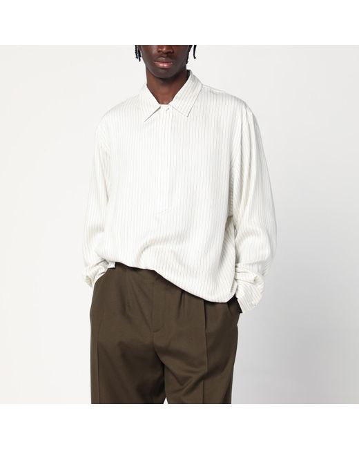 Saint Laurent White Striped Shirt for men