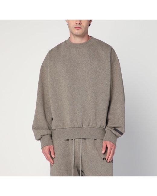 Fear Of God Gray Fleece Cotton Sweatshirt With Logo for men