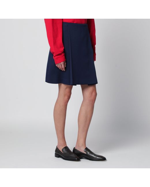 Miu Miu Blue Baltic Tech Jersey Skirt
