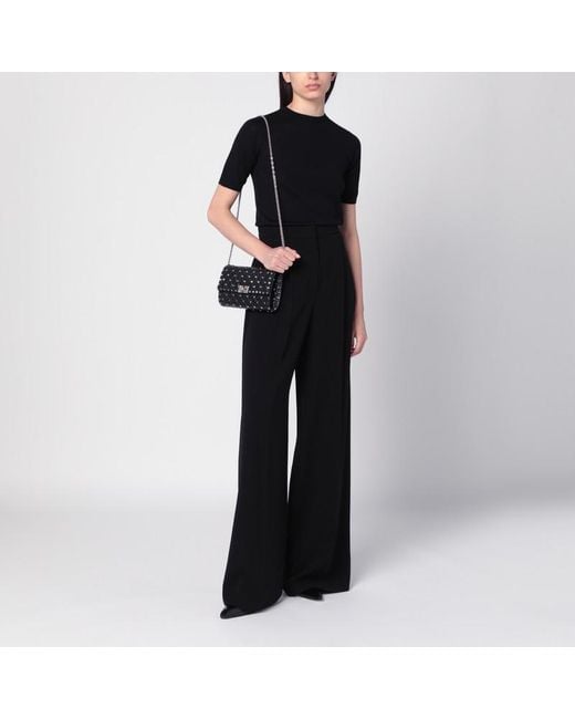 Maglia girocollo nera in lana di Max Mara in Black