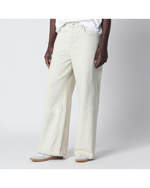 A.P.C. White Wideleg Light Bleached Jeans for men