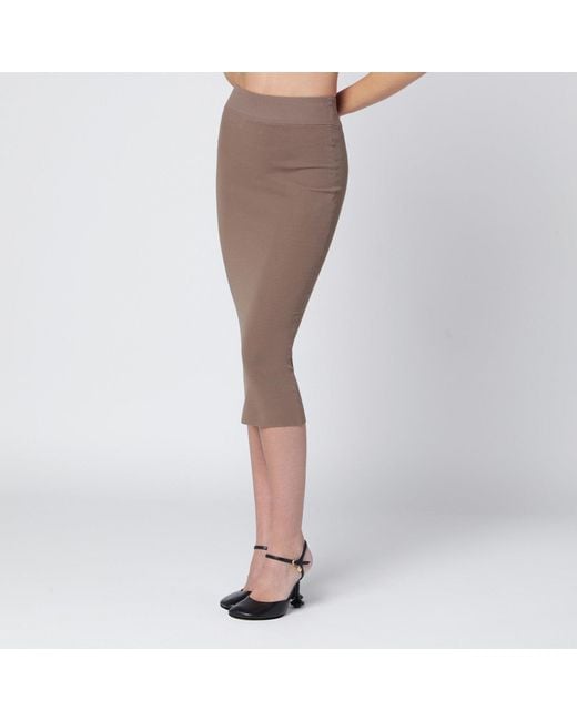 Entire studios Brown Light Viscose Blend Midi Skirt
