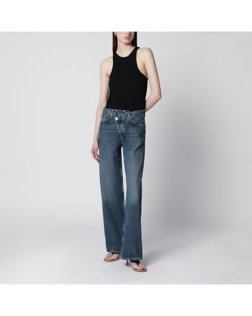 Agolde Blue Arc Criss Cross Jeans