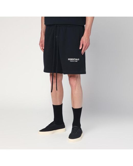 Fear Of God Black Shorts With Logo for men