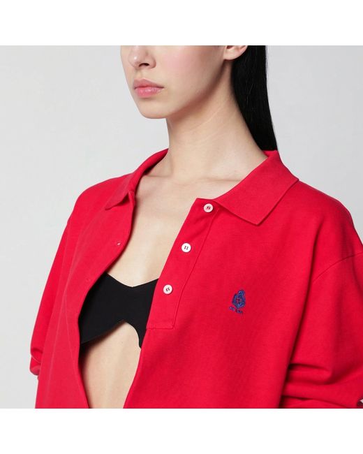 Prada Red Cotton Piqué Polo