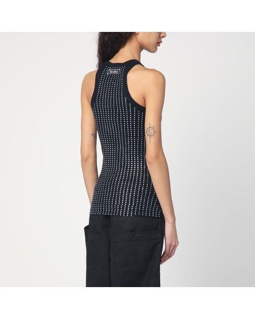 Top in cotone con cristalli di The Attico in Blue