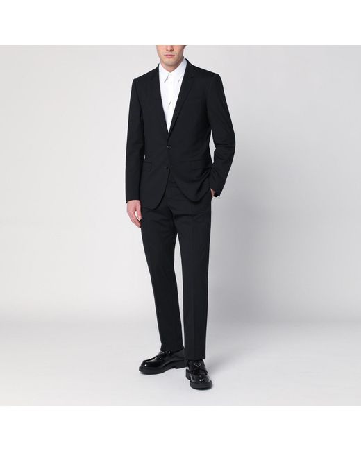 Dolce & Gabbana Black Single-breasted Virgin Wool Suit for men