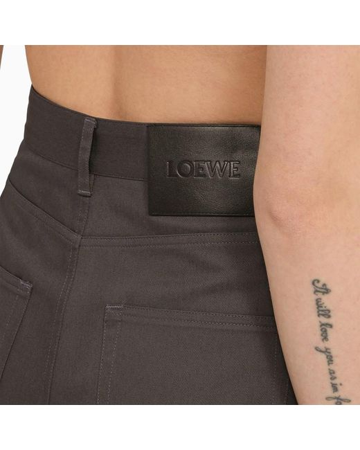 Pantalone ampio in cotone di Loewe in Gray