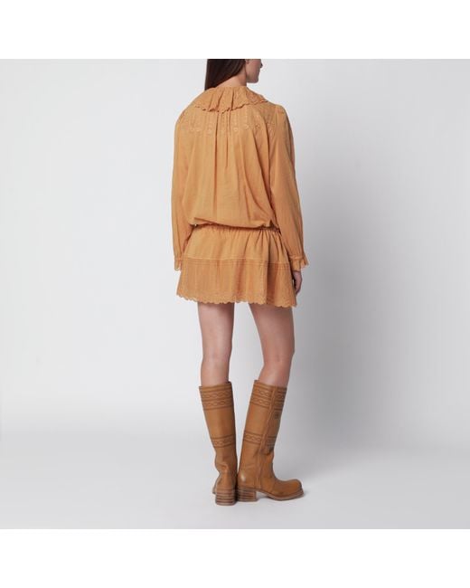 Isabel Marant Brown Lenora Caramel-Colored Cotton Dress