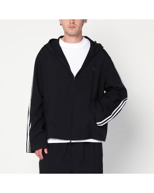 Y-3 Black 3 Stripes Zip/Cardigan for men