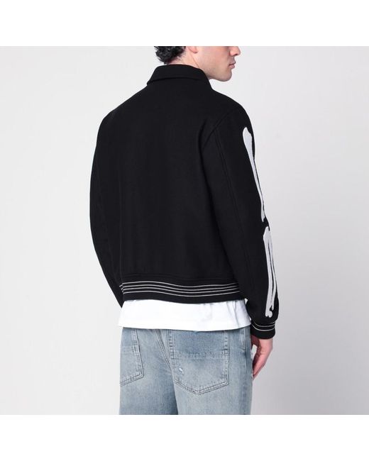 Amiri Schwarze Jacke Aus Wollmischung Mit Logo in Black für Herren