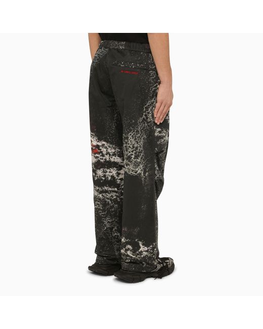 44 Label Group Black baggy/loose Trousers With Ash Print for men
