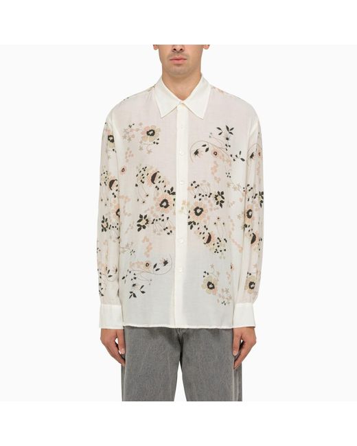 Our Legacy Natural White Shirt With Floral Print for men