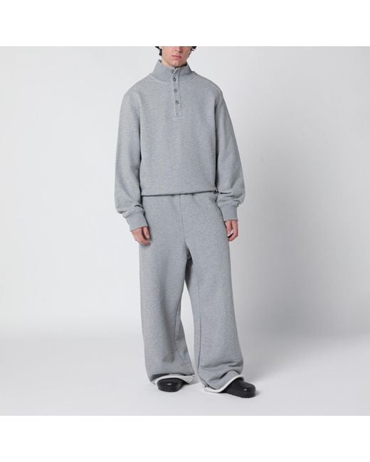Entire studios Gray Cotton Buttoned Sweater for men