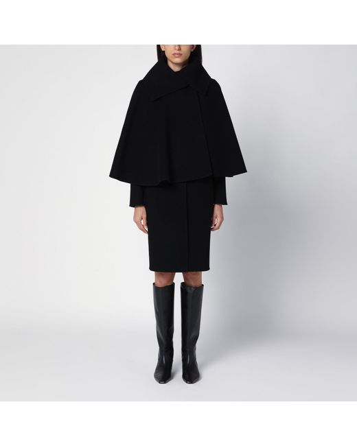 Chloé Black Wool And Cashmere Cape Coat