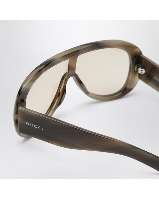 Gucci Brown Light Tortoiseshell Rectangular Sunglasses