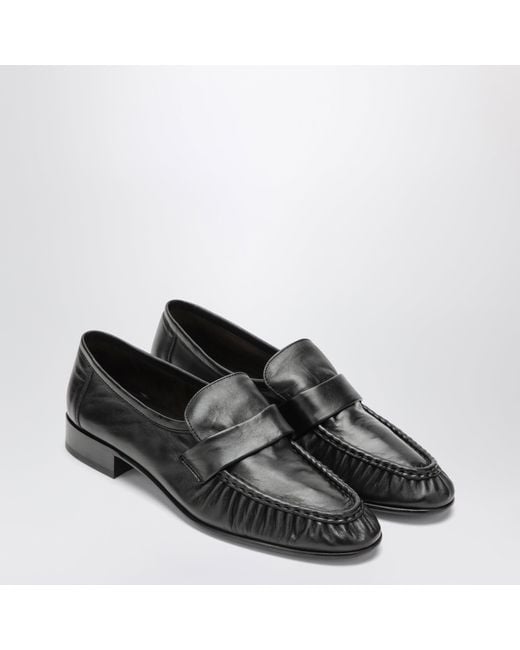 The Row Black Soft Loafer Loafers