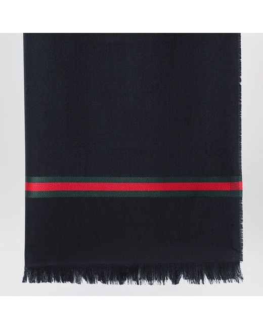 Gucci Blue Midnight Wool And Silk Stole for men