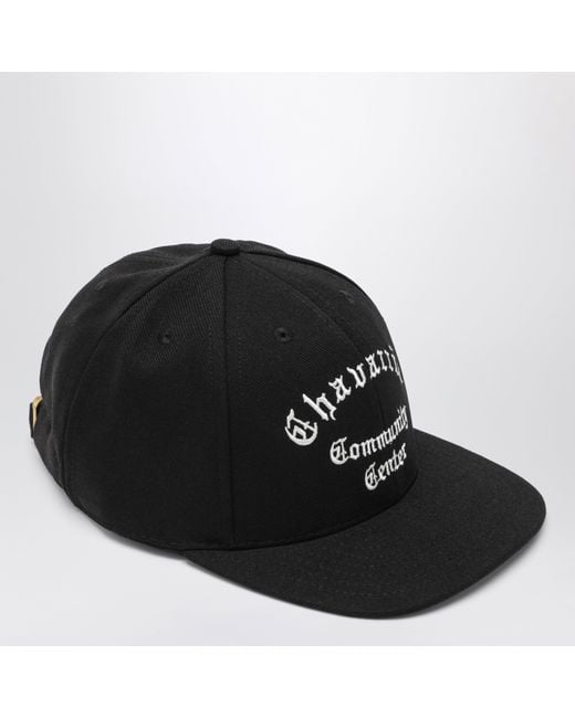Willy Chavarria Black Baseball Cap With Embroidered Logo for men