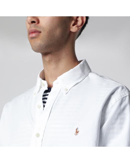 Polo Ralph Lauren White Oxford Custom-Fit Shirt for men