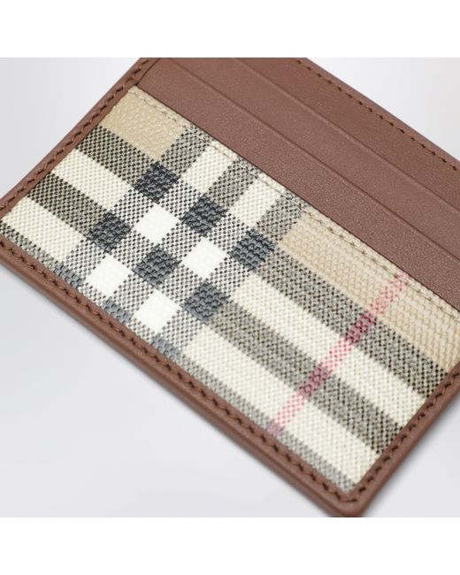 Burberry Brown Check Credit Card Holder for men