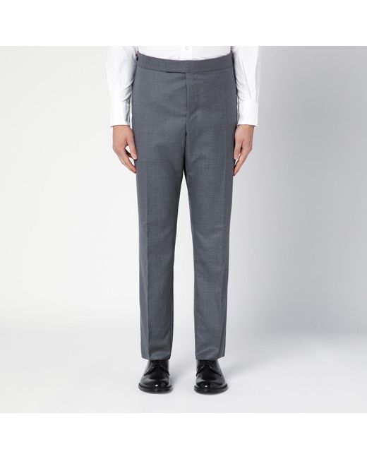 Thom Browne Blue Wool Trousers for men