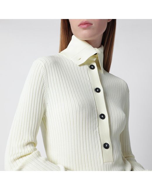 Entire studios White High-Neck Henley Top