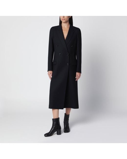 Maison Margiela Black Wool Double-Breasted Coat