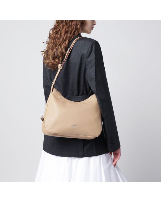 Prada Natural Fold Large Sand-Colored Leather Bag