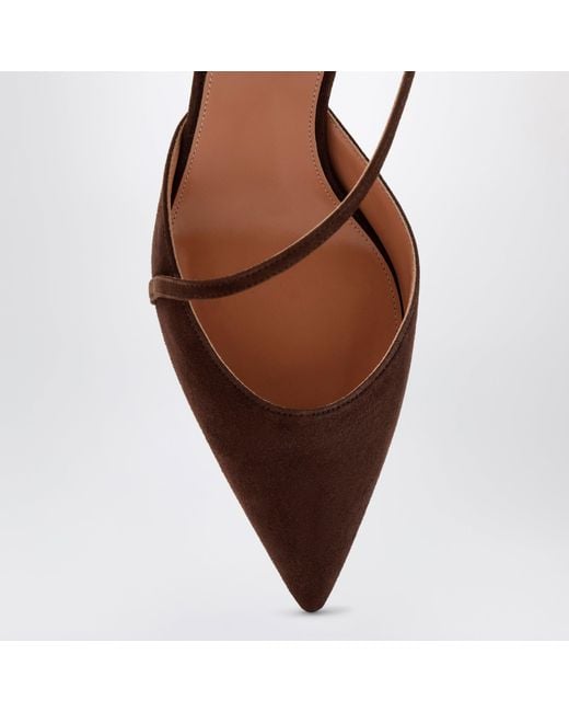 Aquazzura Brown Espresso Dynasty Suede Pumps