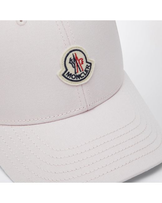 Moncler White Baseball Cap With Logo Patch