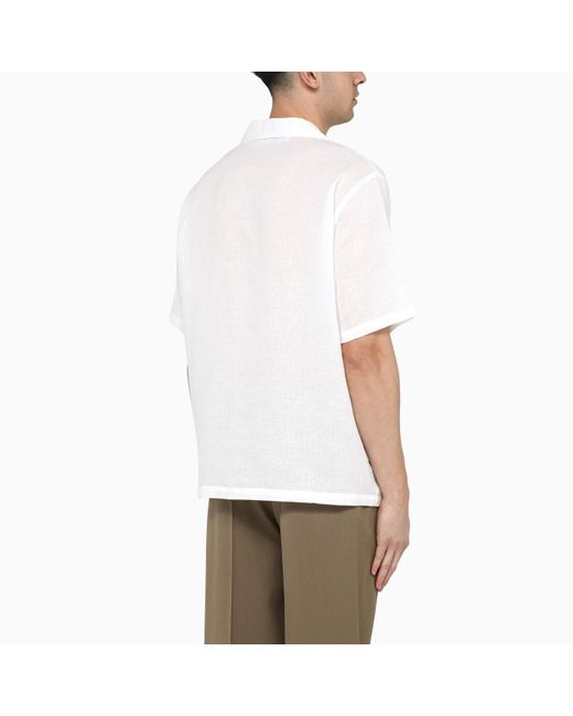 Séfr White Linen And Cotton Dalian Shirt for men