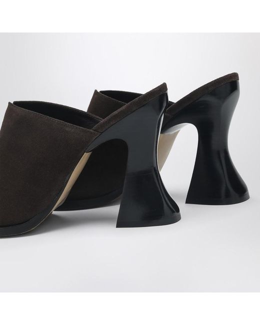Bottega Veneta Black Mule Cha-Cha Aus Dunkelbraunem Wildleder